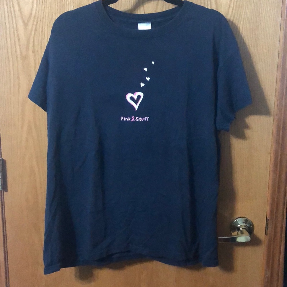Blue breast cancer awareness T shirt
